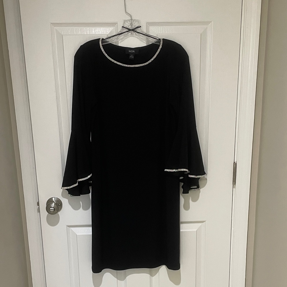MSK Elegant Black Dress with White Trim